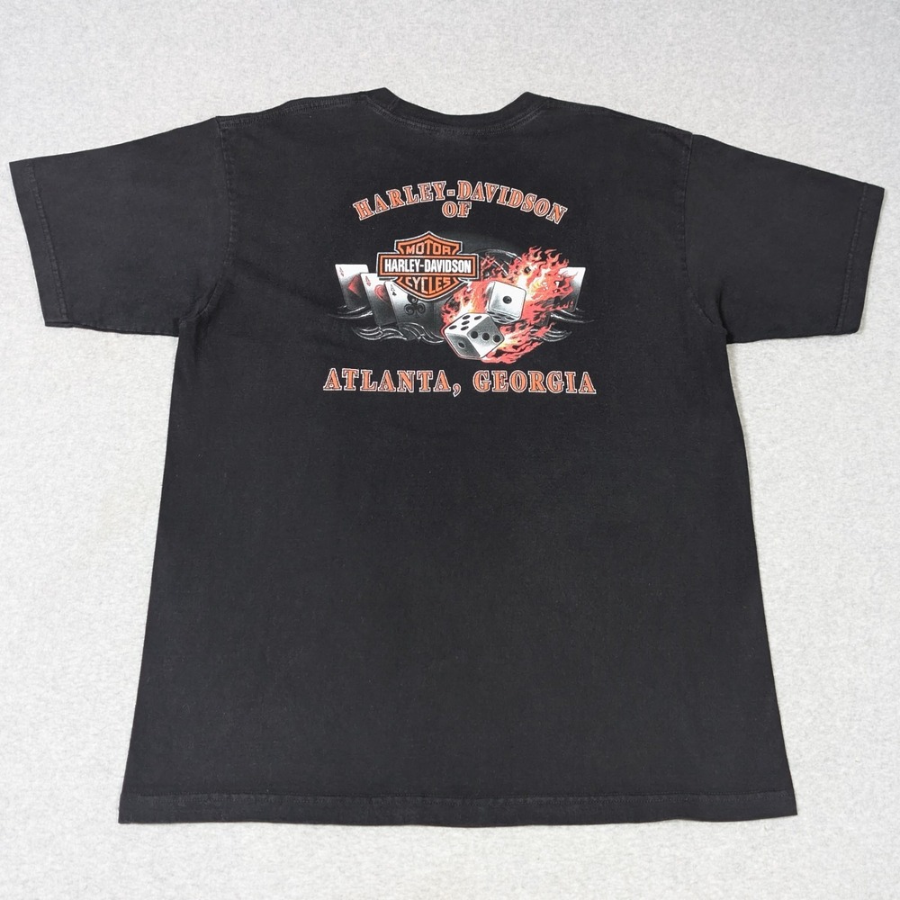 Harley Davidson Atlanta Georgia T-Shirt Mens XL Cards Dice Made in USA
